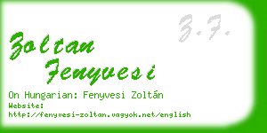 zoltan fenyvesi business card